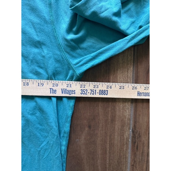 Cariloha Bamboo Fit Long Sleeve Teal Crew Neck Shirt Women's Size L - Picture 5 of 6
